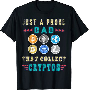 Discover Crypto Dad Bitcoin Coin Hodl Funny Cryptocurrency Papa T-Shirt