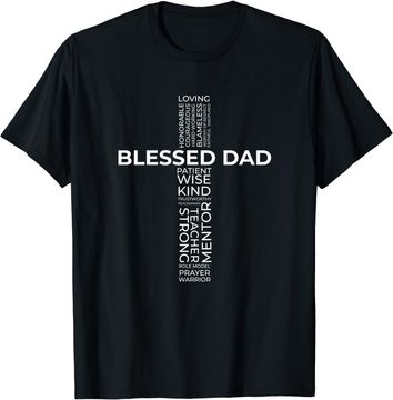 Discover Mens Christian Blessed Dad Cross Father's Day Shirt