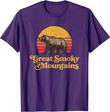 Discover Retro Great Smoky Mountains National Park Bear 80s Graphic T-Shirt