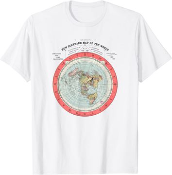 Discover Flat Earth Theory World Map - Funny Conspiracy Theory Shirt T-Shirt
