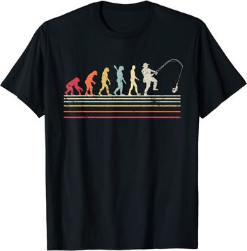 Discover Retro Fishing Shirt, Evolution Of Man, Fisherman Tee