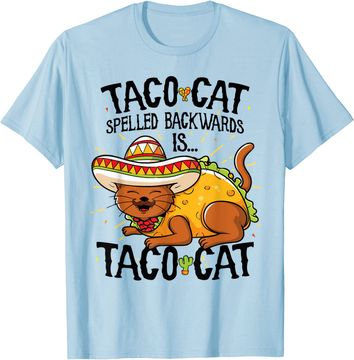 Discover Cute Cat Tshirt, Tacocat Spelled Backwards is Taco Cat Shirt