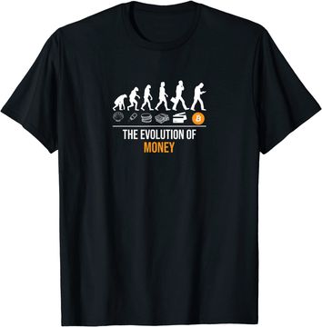 Discover Bitcoin shirt Evolution of money shirt Cryptocurrency T-Shirt