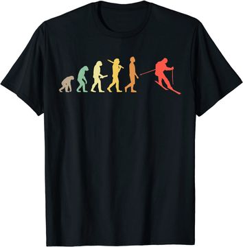 Discover Retro Skiing Evolution Gift For Skiers T-Shirt