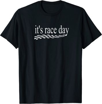 Discover It's Race Day Shirts Auto Racing Dirt Racing Checkered Flag T-Shirt