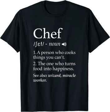 Discover Chef Definition Funny Line Saying Cook Cooking Gifts Chefs T-Shirt