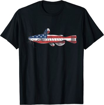 Discover Mens Catfishing Shirt, Catfish Apparel, American Flag Fish T-Shirt