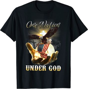 Discover Eagle USA Christian Patriot One Nation Under God T-Shirt