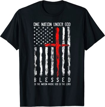 Discover Patriotic Christian Tshirts "Blessed" One Nation Under God