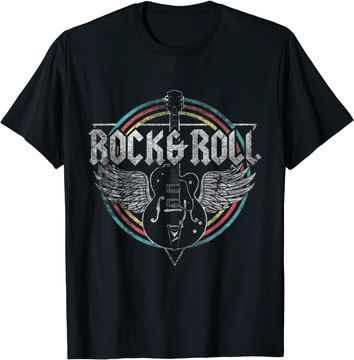 Discover Rock & Roll Guitar Wings Music T-Shirt