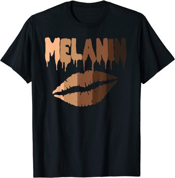 Discover Melanin Shades Drippin Black Pride Afro Queen Gift T Shirt