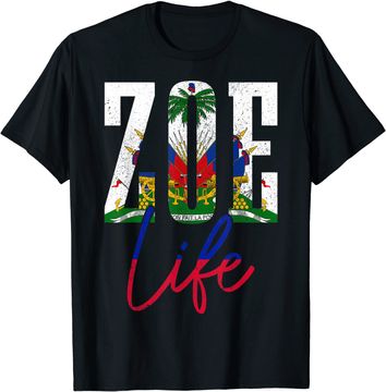 Discover Haiti Flag Zoe Haitian Life Pride T-Shirt