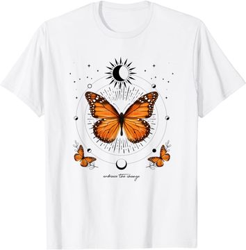 Discover Monarch Butterfly Celestial Butterfly Sun Moon Phase Gift T-Shirt