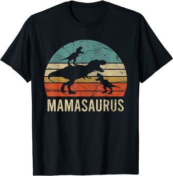 Discover Mommy Mom Mama Dinosaur Two kid Mamasaurus Gift T-Shirt