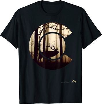 Discover Colorado Flag Logo Elk Hunting Shirt T Shirt