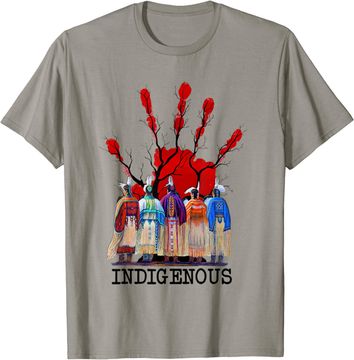 Discover Native American Indigenous Red Hand T Shirt