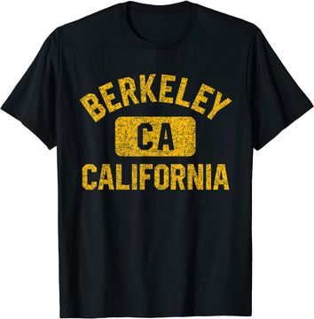 Discover Berkeley CA California Gym Style Distressed Amber Print T Shirt