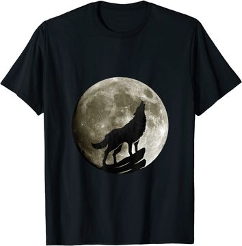 Discover Howling Wolf Midnight Full Moon Wildlife Nature Animal T Shirt