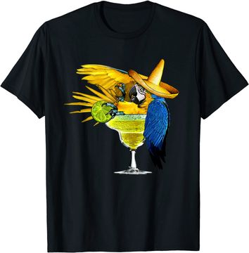Discover Parrot in Margarita Drinking Glass Tropical Vacation T-Shirt