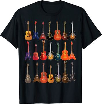 Discover Cute Guitar Rock N Roll Musical Instruments T Shirt