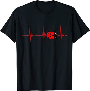 Discover Ladybug Heartbeat EKG Pulse Insects Bugs Entomology T Shirt