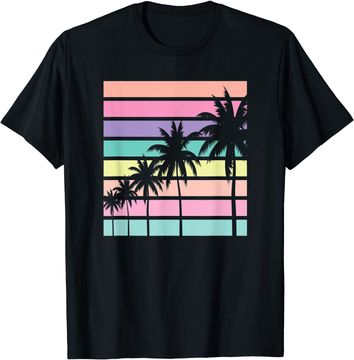 Discover Pastel T-shirt Palm Tree Vacation Beach
