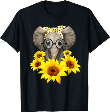 Discover Elephant Sunflower Cute Elephant Love Sunflower T Shirt
