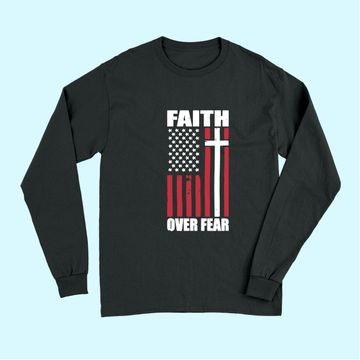 Discover Faith Over Fear Men's Long Sleeves