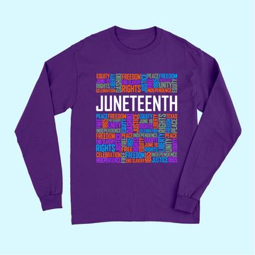 Discover Juneteenth Words Black History Afro American African Freedom Long Sleeves