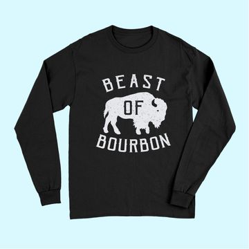 Discover Beast of Bourbon Drinking Whiskey design Bison Buffalo Party Long Sleeves
