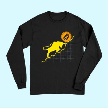 Discover Bitcoin Trader Crypto Asset Trader Bull Trend Art Long Sleeves Long Sleeves