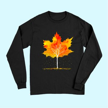 Discover Maple Leaf Autumn Tree Orange Fall Leaves Season Long Sleeves