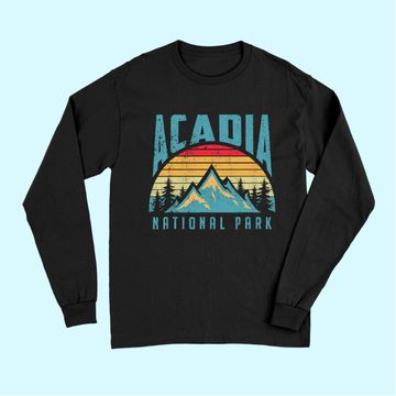 Discover Acadia National Park Maine Mountains Retro Long Sleeves