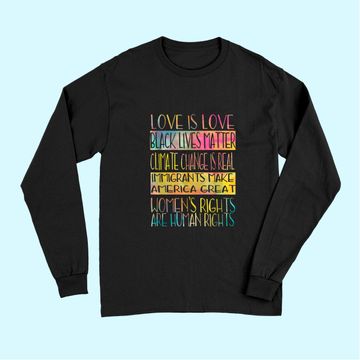 Discover Love Is Love Black Lives Matter Equality Feminist Long Sleeves