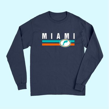 Discover Miami Men's Long Sleeves Retro Dolphin