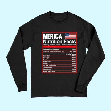 Discover Patriotic Merica Nutrition Facts Long Sleeves