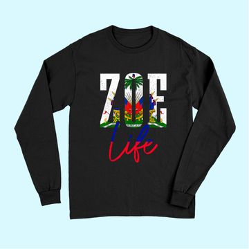 Discover Haiti Flag Zoe Haitian Life Pride Long Sleeves