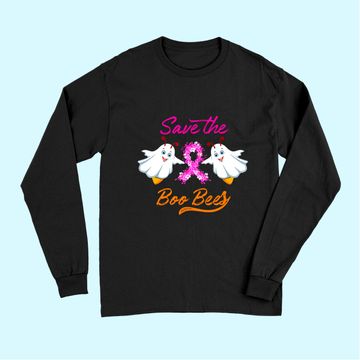 Discover Breast Cancer Halloween Gift - Save The Boo Bees Long Sleeves