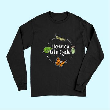 Discover Monarch Life Cycle - Butterfly Caterpillar Gift Long Sleeves