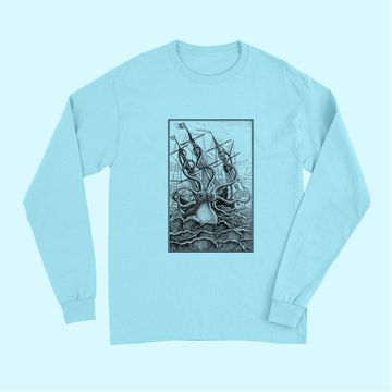 Discover Giant Octopus Pirate Ship Vintage Kraken Sailing Squid Long Sleeves
