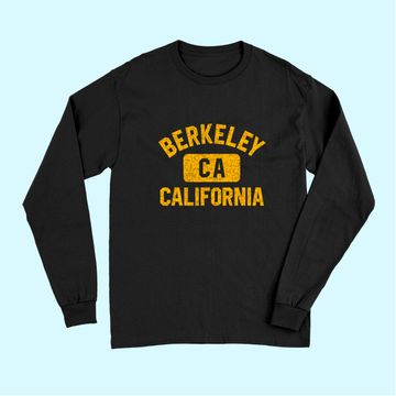 Discover Berkeley CA California Gym Style Distressed Amber Print Long Sleeves