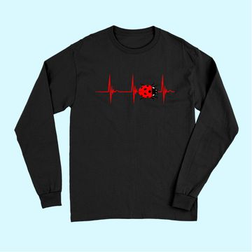 Discover Ladybug Heartbeat EKG Pulse Insects Bugs Entomology Long Sleeves