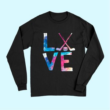 Discover Love Ice Hockey Girls Hockey Gifts Womens Ice Hockey Long Sleeves