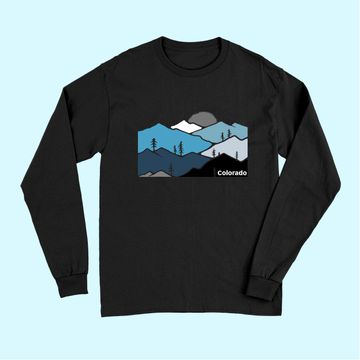 Discover Colorado Mountain Outdoor Retro Landscape Long Sleeves