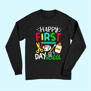 Discover Happy First Day of School Teacher Back to School Student Long Sleeves