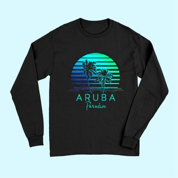 Discover Aruba Beach Tropical Vibes Vacation Souvenir Long Sleeves