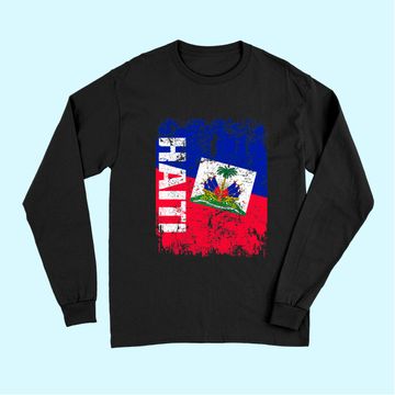 Discover HAITI Flag Vintage Distressed Long Sleeves