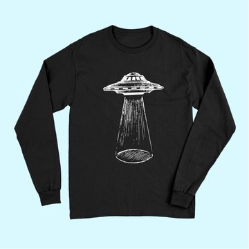 Discover UFO  Alien Abduction Flying Saucer Spacecraft Long Sleeves