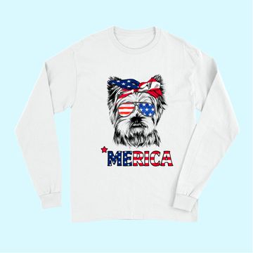 Discover American Flag Yorkshire Terrier Yorkie Mom Long Sleeves