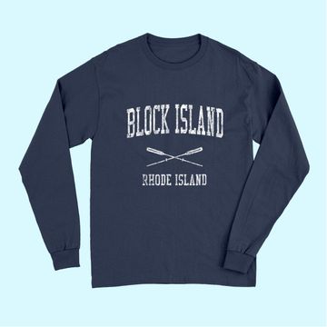 Discover Block Island Rhode Island RI Vintage Nautical Long Sleeves